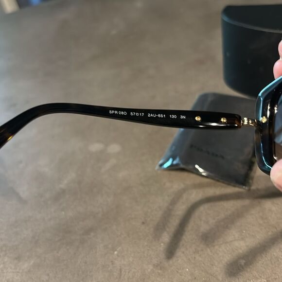 PRADA SPR 08O 2AU-6S1 HAVANA GOLD GRADIENT AUTHENTIC FRAMES SUNGLASSES 57-17 - Picture 3 of 6